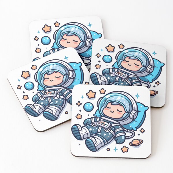 Item preview, Kawaii Space Explorer Sleeping In Zero Gravity With Galactic Pajamas designed and sold by CanvasCutie.