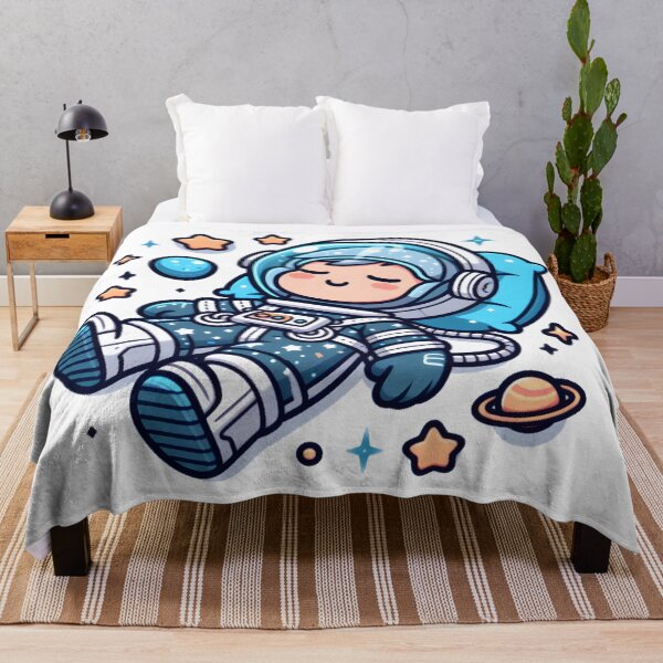 Item preview, Kawaii Space Explorer Sleeping In Zero Gravity With Galactic Pajamas designed and sold by CanvasCutie.