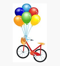 Bicycle and balloons Photographic Print