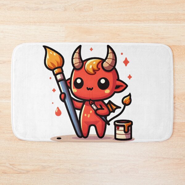 Item preview, Kawaii Chirpy Demon With Paintbrush designed and sold by CanvasCutie.