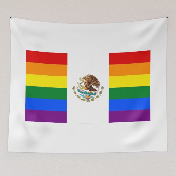 Item preview, Mexico LGBT Gay Pride Rainbow Flag designed and sold by Martstore.