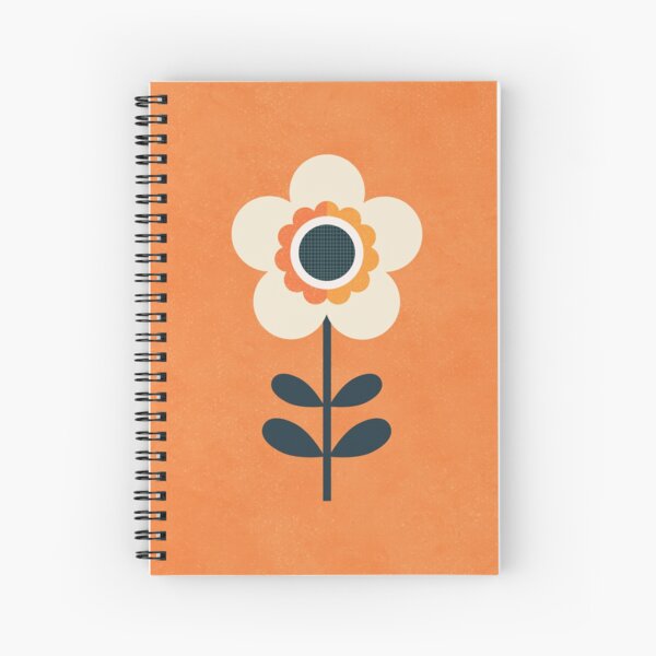 Retro Blossom - Orange and Cream Spiral Notebook