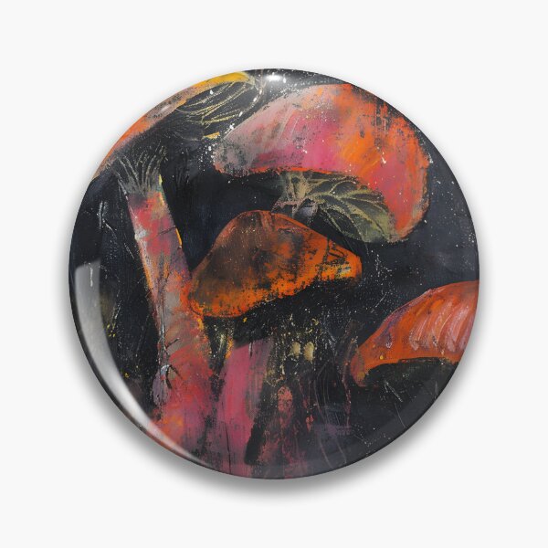 Item preview, Mystical Mushrooms- Abstracted Forms and Vivid Colors Against the Night AI Generated designed and sold by OlfactoART Studio.