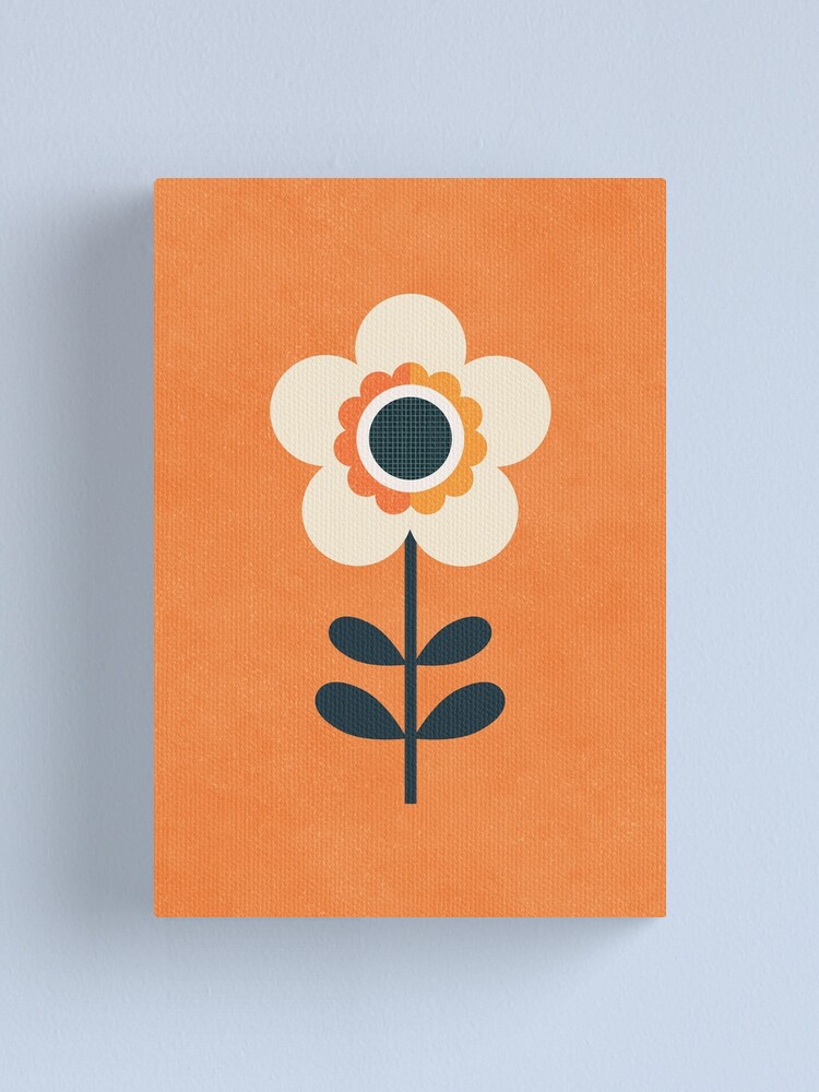 Alternate view of Retro Blossom - Orange and Cream Canvas Print