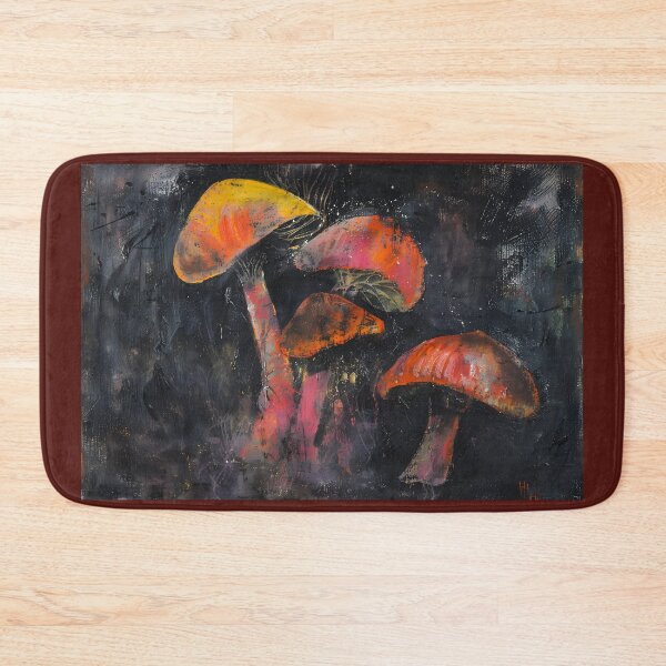 Item preview, Mystical Mushrooms- Abstracted Forms and Vivid Colors Against the Night AI Generated designed and sold by OlfactoART Studio.