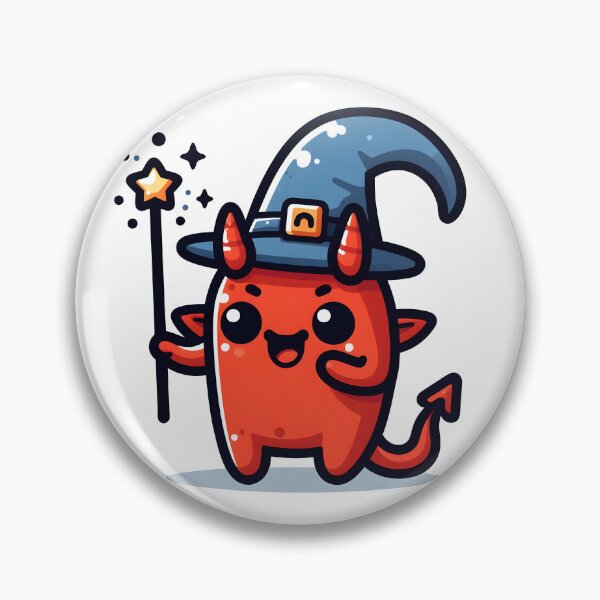 Item preview, Kawaii Buoyant Demon: Wearing A Wizard Hat designed and sold by CanvasCutie.