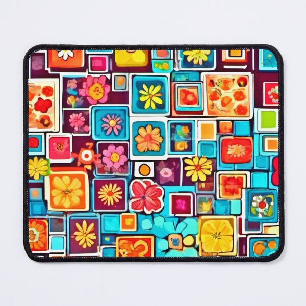 Item preview, Comic Art: Colorful Flower Square Pattern  designed and sold by Health And Fitness Posts e-Store.
