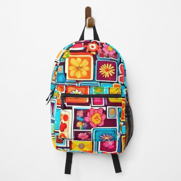 Item preview, Comic Art: Colorful Flower Square Pattern  designed and sold by Health And Fitness Posts e-Store.