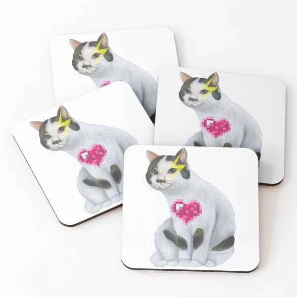 Item preview, Pixel heart cat designed and sold by Colonels  Basement.