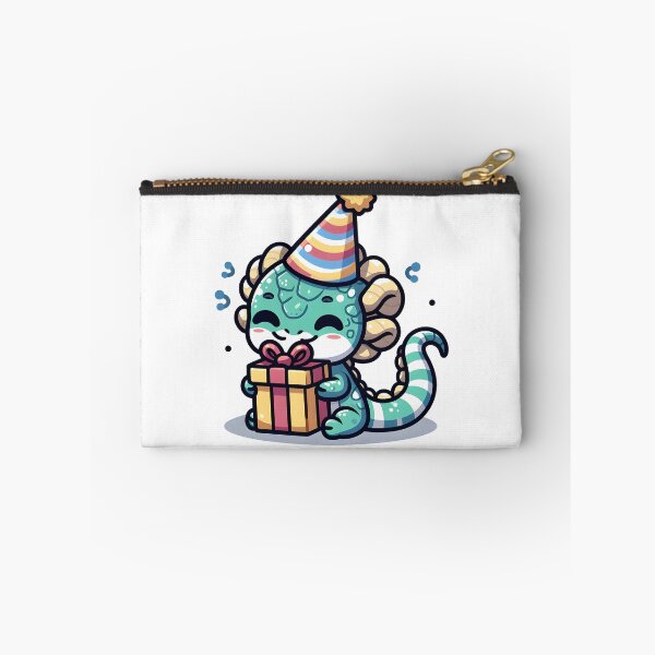 Item preview, Kawaii Bashful Basilisk With A Party Hat designed and sold by CanvasCutie.
