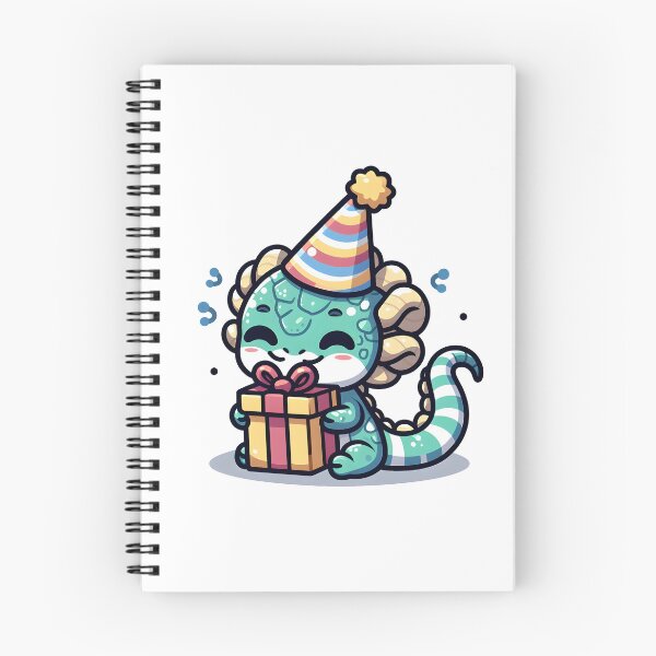 Item preview, Kawaii Bashful Basilisk With A Party Hat designed and sold by CanvasCutie.