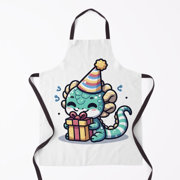 Item preview, Kawaii Bashful Basilisk With A Party Hat designed and sold by CanvasCutie.