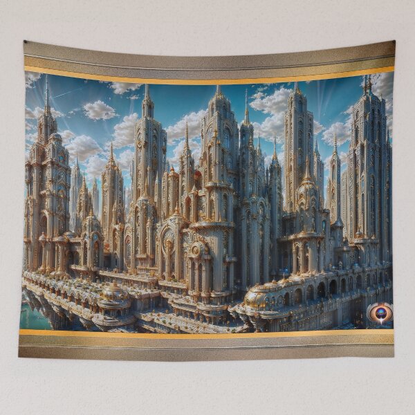 Item preview, Ravenor Metropolis Architectural Wonder Captivating AI Concept Art by Xzendor7 designed and sold by Xzendor7 Digital Art Creations.