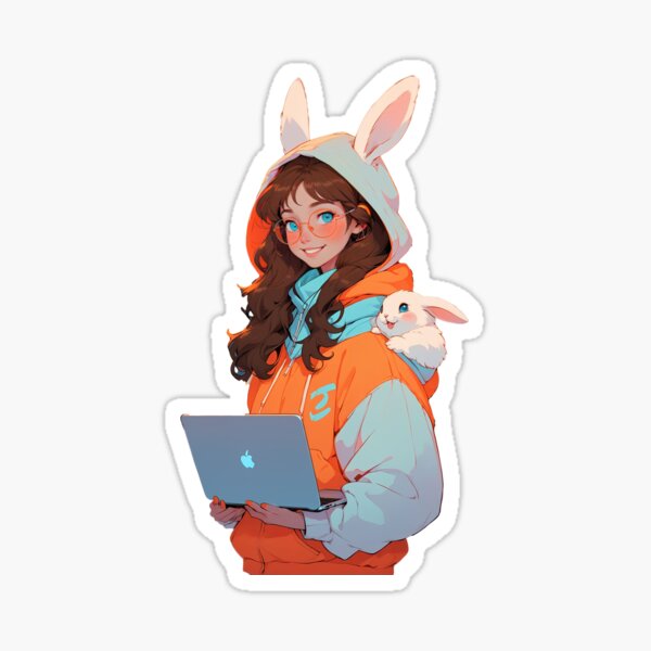 Cute Programmer Girl Sticker