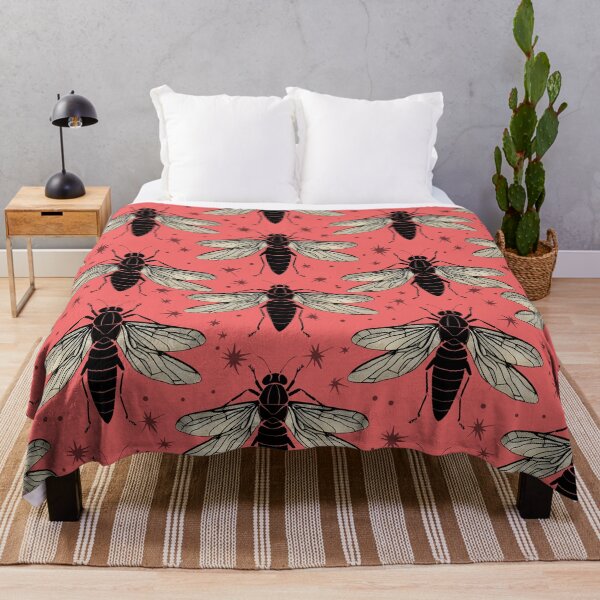 Item preview, Cicada pattern Insect Enthusiasts entomology red designed and sold by AlchemyColor.