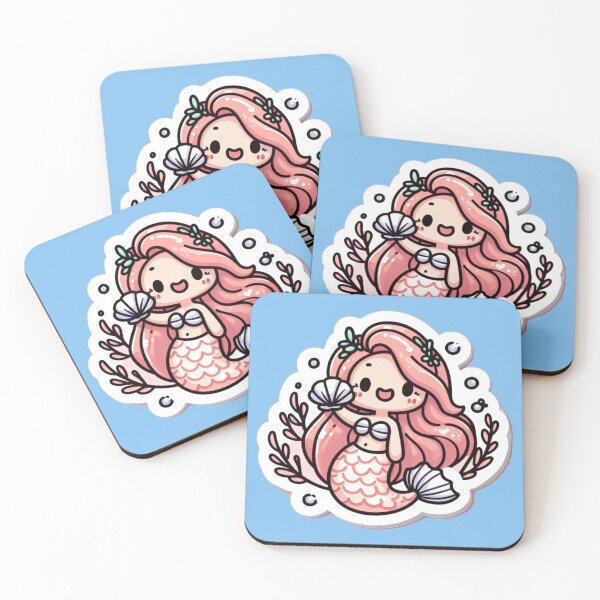 Item preview, Cute pink mermaid designed and sold by Sticker-Crafts.