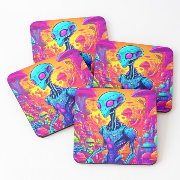 Item preview, Cosmic Cartoon Extravaganza: Colorful Aliens designed and sold by Health And Fitness Posts e-Store.