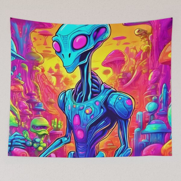 Item preview, Cosmic Cartoon Extravaganza: Colorful Aliens designed and sold by Health And Fitness Posts e-Store.