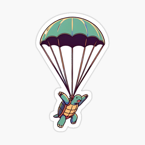 Turtle Parachute Drop Pegatina