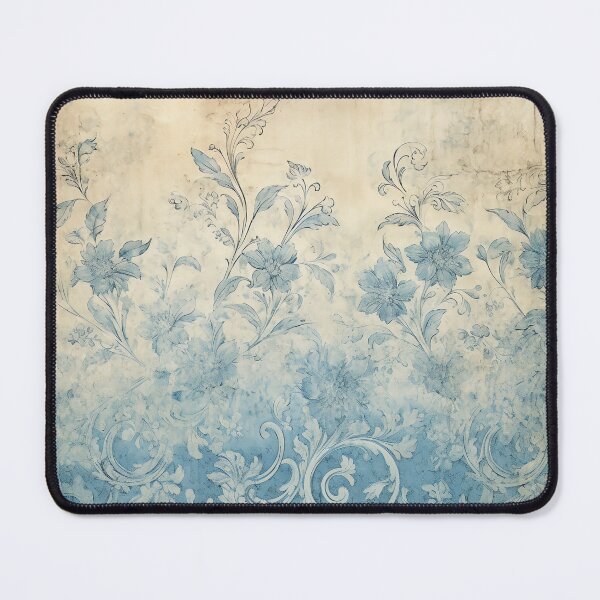 Artikelvorschau, Vintages Damastmuster in Blau und Creme entworfen und verkauft von Lily-and-Lyle.