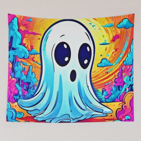 Item preview, Cartoon Haunts: Vibrant Ghost Art designed and sold by Health And Fitness Posts e-Store.