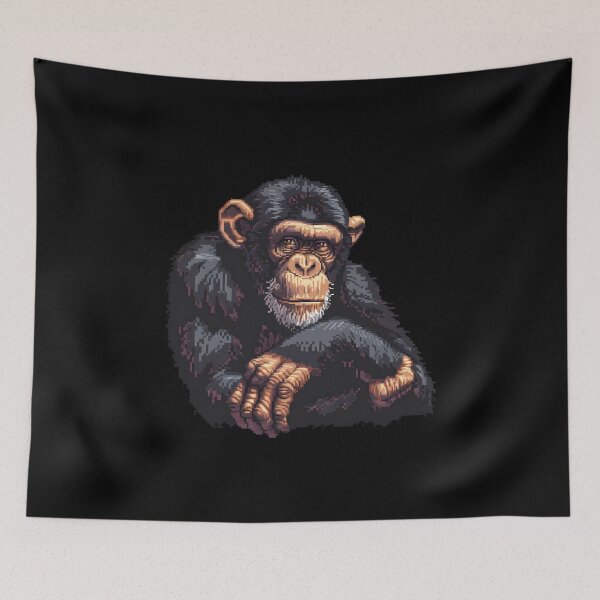 Aperçu de l'œuvre Artistry Chimpanzee Pixelisé créée et vendue par CUTEDOGGIEZ.