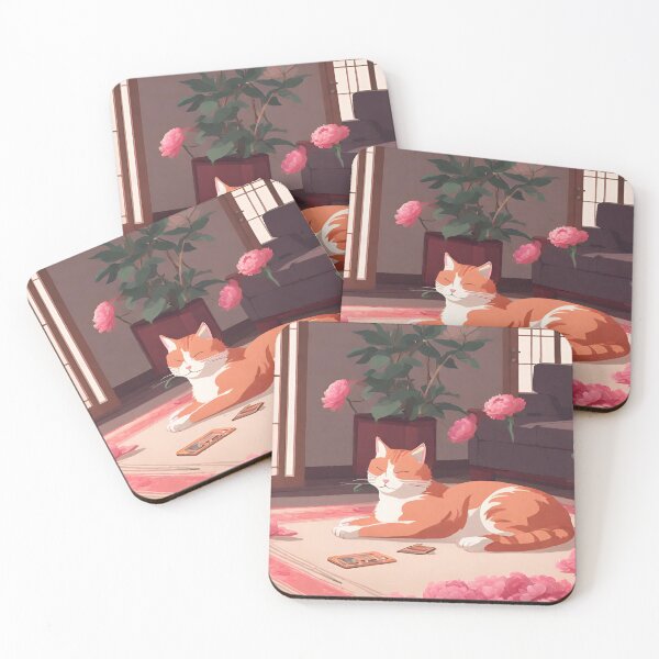 Item preview, Cat loves peonies designed and sold by AryAtz.