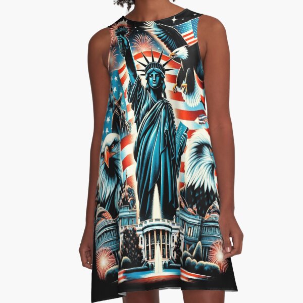 Item preview, Statue of Liberty United States flag white house eagle fireworks bell designed and sold by panshop20.