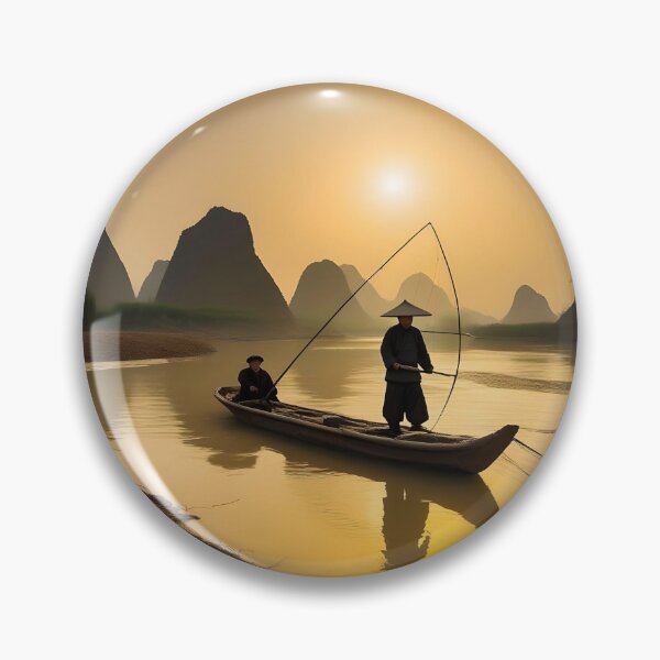 Item preview, CHINESE FISHERMAN ON YELLOW RIVER designed and sold by PIGCASSOSAIART.