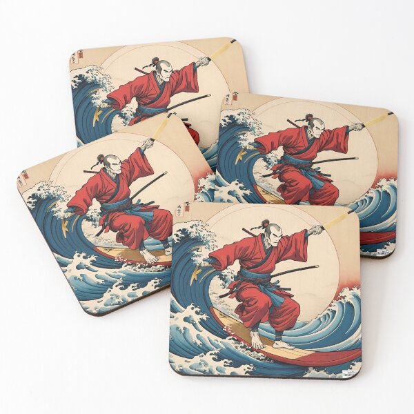 Item preview, Ninja red Japan style 22 surfing surfer designed and sold by RedWolfDisigne.