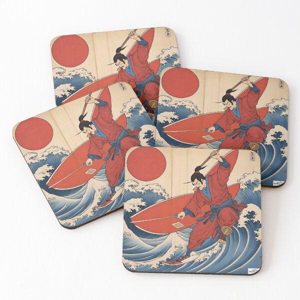 Item preview, Ninja red Japan style 23 surfing surfer designed and sold by RedWolfDisigne.