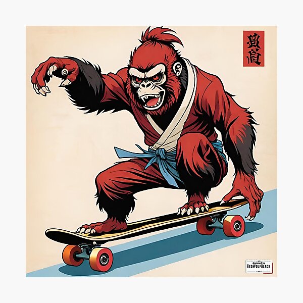 Item preview, Gorilla red Japan style 24 skater  designed and sold by RedWolfDisigne.