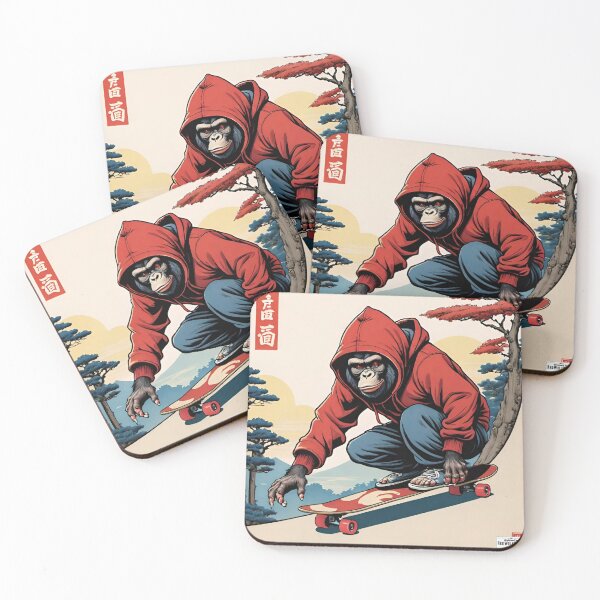 Item preview, Gorilla red Japan style 1 skater  designed and sold by RedWolfDisigne.