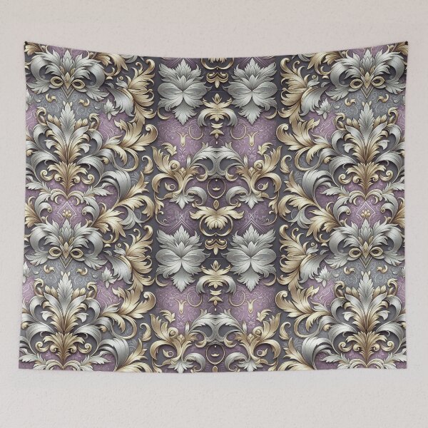 Item preview, Matte Lilac With Gold & Silver Damask designed and sold by DesignsByPrnces.