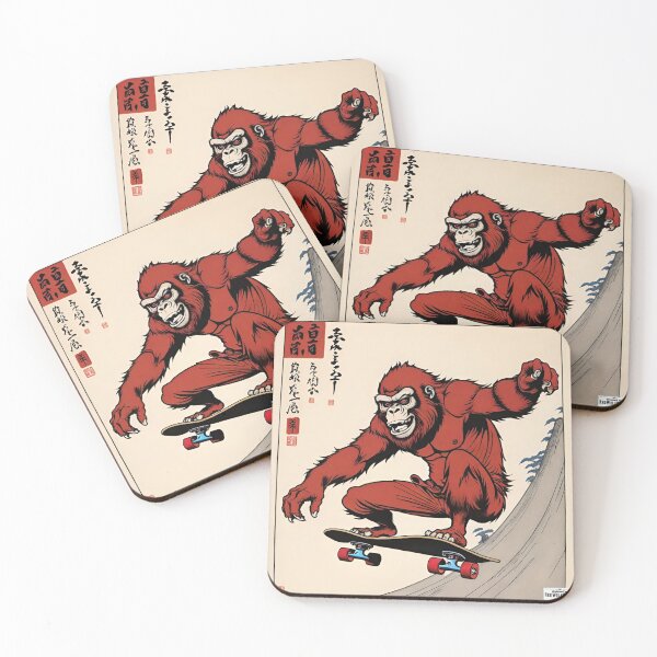 Item preview, Gorilla red Japan style 3 skater  designed and sold by RedWolfDisigne.