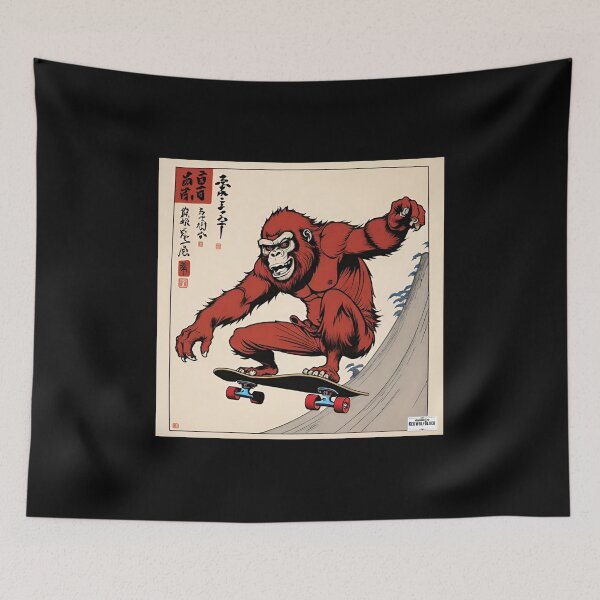 Item preview, Gorilla red Japan style 3 skater  designed and sold by RedWolfDisigne.