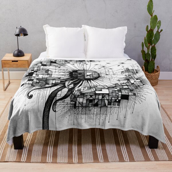 Item preview, Whispering Dandelion Abstract Pillow designed and sold by PillowTalkyZone.