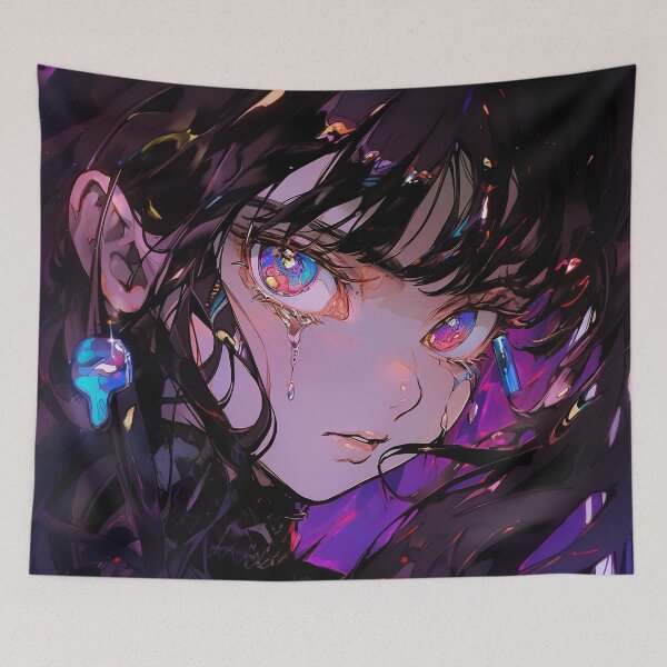 Item preview, Vibrant Tearful Nocturne Anime Girl designed and sold by bubblegoth.