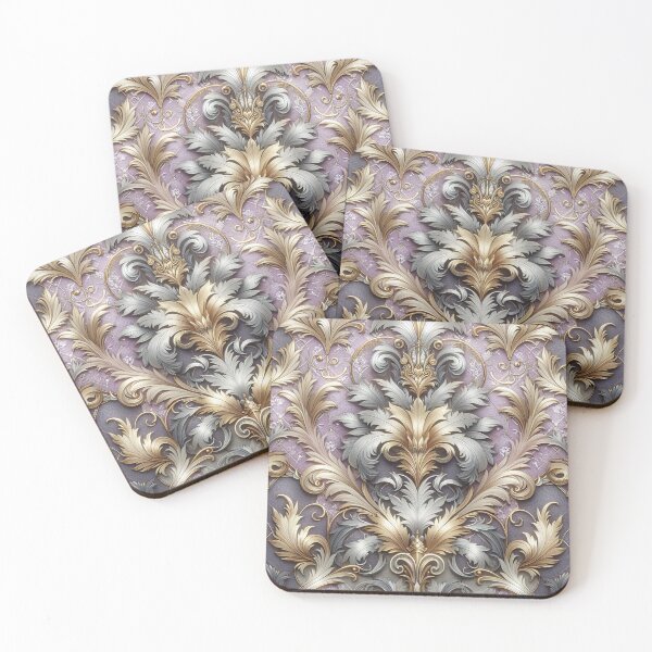 Item preview, Matte Lilac With Gold & Silver Damask designed and sold by DesignsByPrnces.