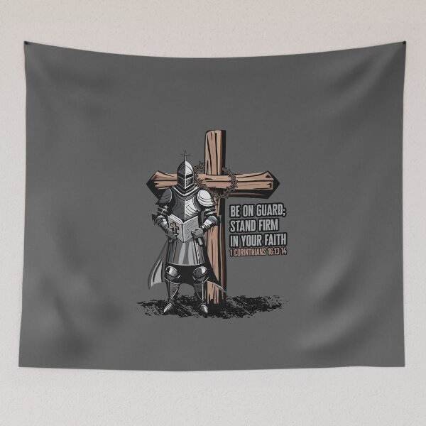 Item preview, Be On Guard Medieval Knight Christ Cross designed and sold by WBGraphix.