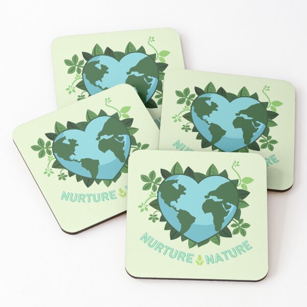 Item preview, Nurture Nature, Love Earth Save the Earth Go Green. Earth Day April 22 | Heart Shaped World Globe with Leaves Earth Day Awareness designed and sold by moproconcepts.