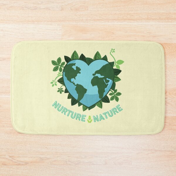 Item preview, Nurture Nature, Love Earth Save the Earth Go Green. Earth Day April 22 | Heart Shaped World Globe with Leaves Earth Day Awareness designed and sold by moproconcepts.
