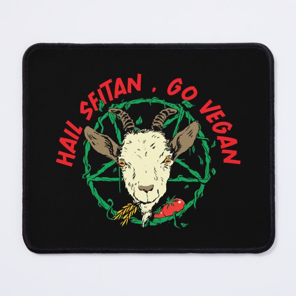 Item preview, Hail Seitan Go Vegan Pentagram Gothic Goat designed and sold by aComicWizard.