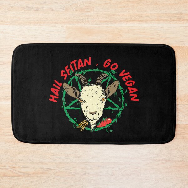 Item preview, Hail Seitan Go Vegan Pentagram Gothic Goat designed and sold by aComicWizard.