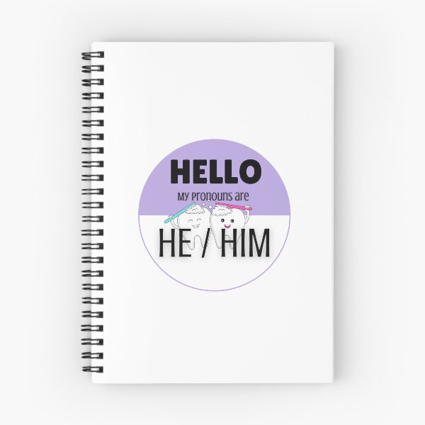 Item preview, Pronoun Badge for Dental Care Professionals | HE/HIM Purple designed and sold by TheFamilyVan.