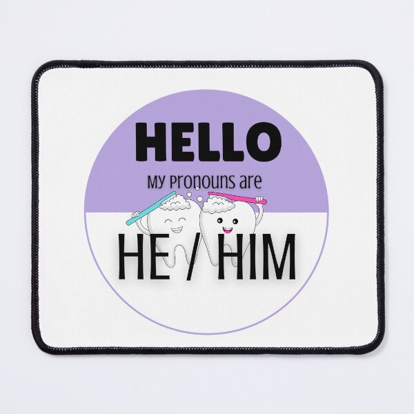 Item preview, Pronoun Badge for Dental Care Professionals | HE/HIM Purple designed and sold by TheFamilyVan.