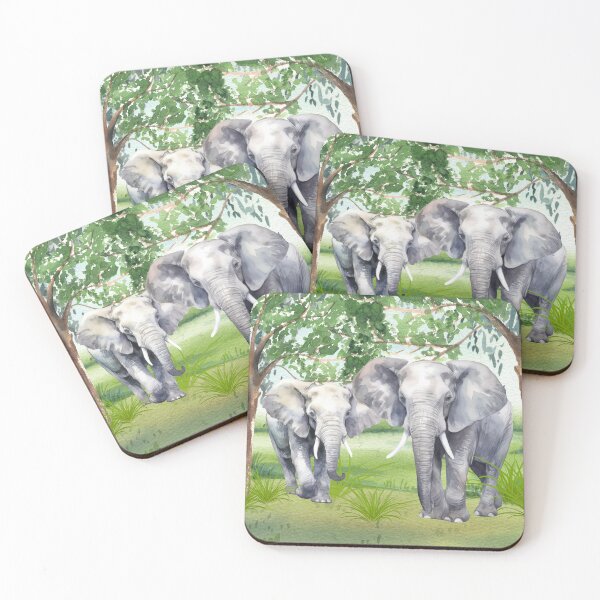Item preview, Elephants with Foliage designed and sold by WhiteSoftPetals.
