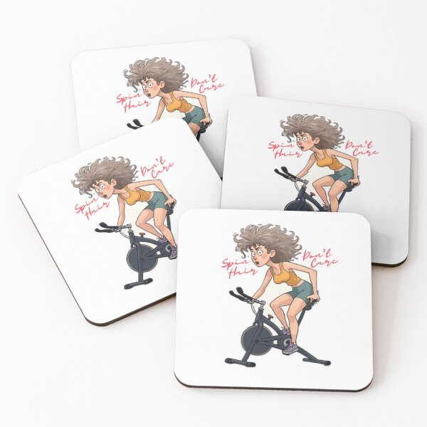 Item preview, Spin Hair Don't Care Cartoon Cycling Humor designed and sold by WriterKat - Kathy Gerstorff.