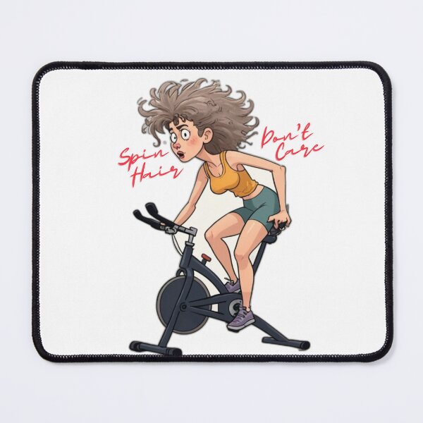 Item preview, Spin Hair Don't Care Cartoon Cycling Humor designed and sold by Kathy Gerstorff.