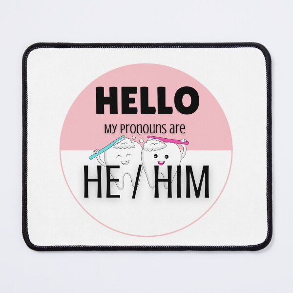 Item preview, Pronoun Badge for Dental Care Professionals | HE/HIM Pink designed and sold by TheFamilyVan.